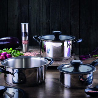 Stainless steel casserole with triple-ply bottom Ø 20cm