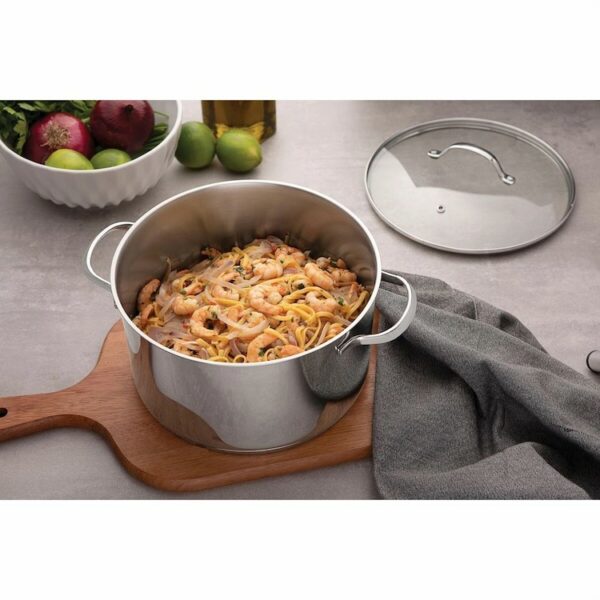 Tramontina Una 20cm 3.6L Stainless Steel Deep Casserole with Tri-ply Bottom