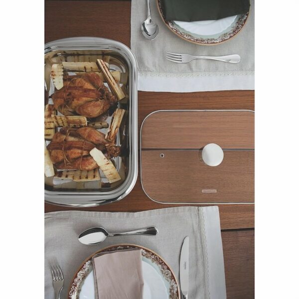 Tramontina Cosmos 3-Pieces Stainless Steel Roasting and Serving Set with Glass Lid