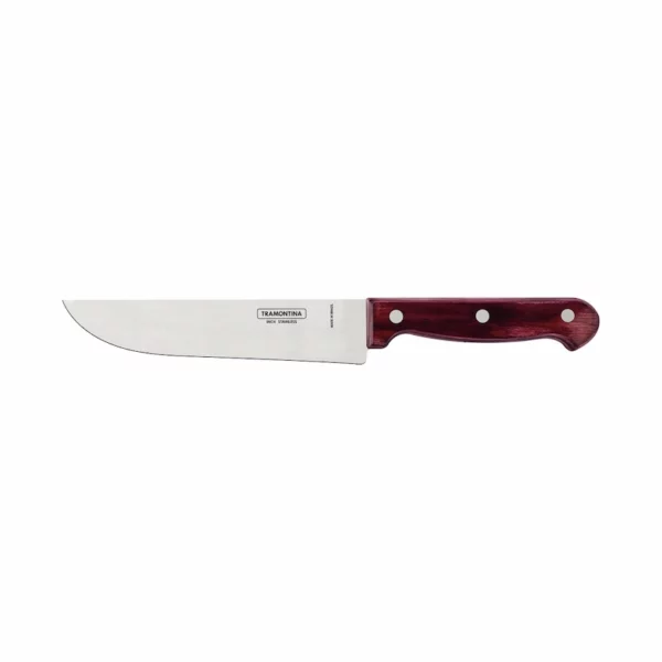 Tramontina Polywood 6inch Kitchen Knife with Stainless Steel Blade and Red Treated Wooden Handle