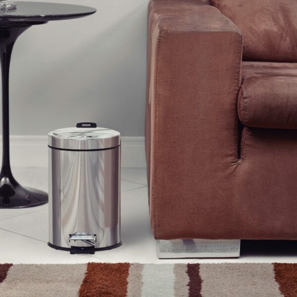 Tramontina Stainless Steel Pedal Trash Bin with a Polished Finish and Removable Internal Bucket  (30 - 20 - 12 - 5 - 3 liters)