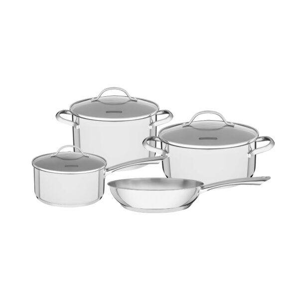 Tramontina Una 7 Pieces Stainless Steel Cookware Set with Tri-ply Bottom