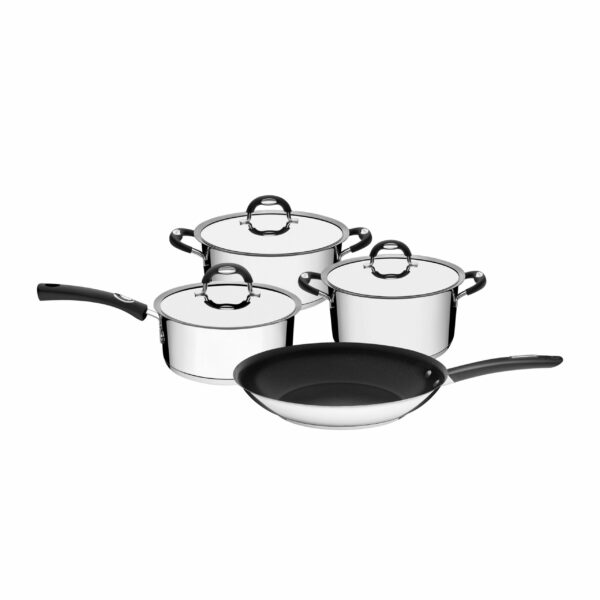 Tramontina Duo Silicone 7 Pieces Stainless Steel Cookware Set with Tri-ply Bottom