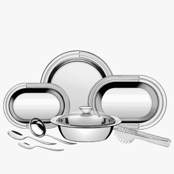 9 pcs Stainless Steel Serving Set - All You Need to Serve in Elegance!