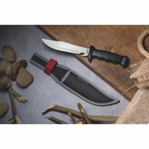 Tramontina Sport 6 Inches Standard Camping Knife with Stainless Steel Blade and Black Polypropylene Handle and Nylon Sheath