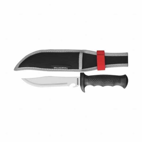 Tramontina Sport 6 Inches Standard Camping Knife with Stainless Steel Blade and Black Polypropylene Handle and Nylon Sheath