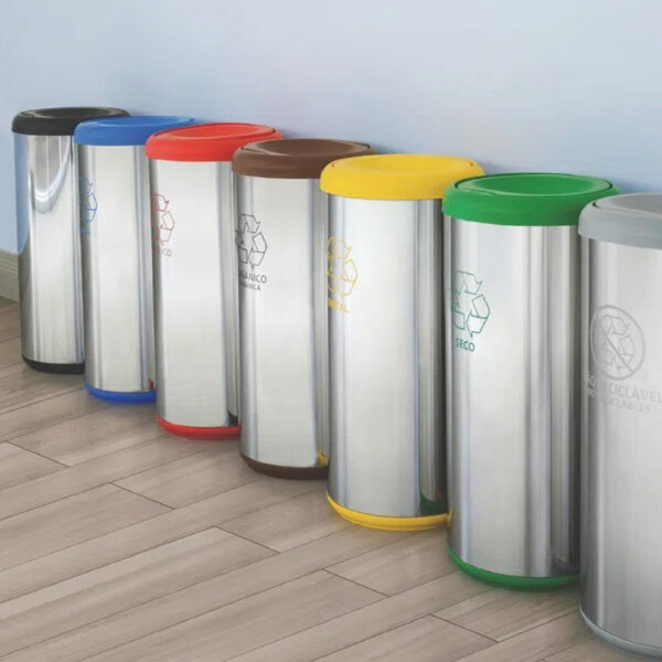 40L Trash bin stainless steel Red