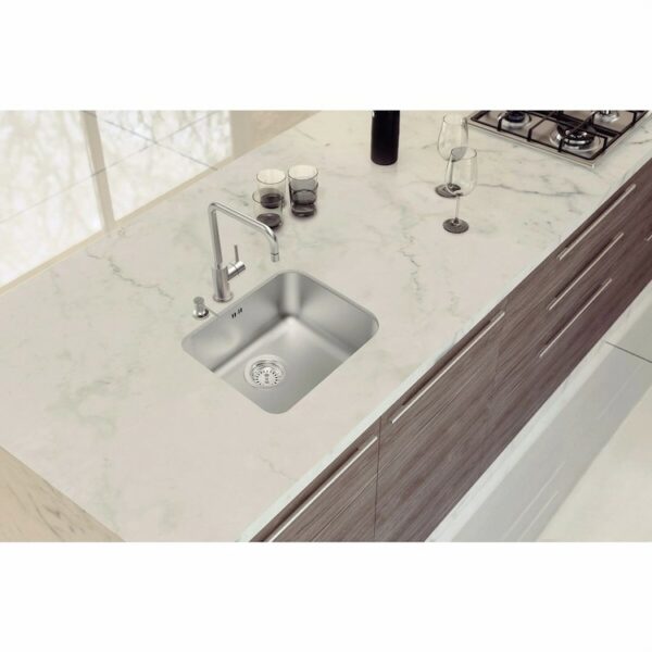 Tramontina Dora 40x34cm 40 BL R6 Stainless Steel Satin Finish Inset Sink with Exhaust Valve and Drainer