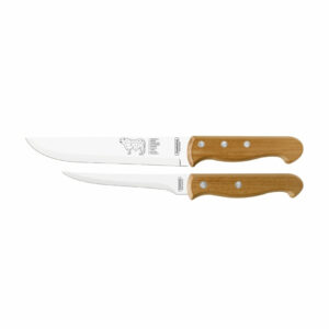 Tramontina Churrasco 2 Pieces Knife Set with Stainless Steel Blade and Natural Wood Handle