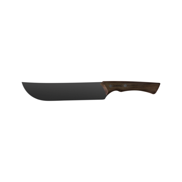 Tramontina Churrasco Black 8 Inches Meat Knife with Blackened Stainless Steel Blade and Wood Handle