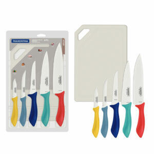 Tramontina Affilata 6 Pieces Knife Set with Stainless Steel Blade and Multicolor Polypropylene Handle