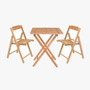 Beer Set 3 Pcs in Teak wood 1 Table and 2 Chairs