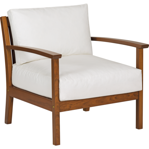 Armchair Natural Jatobá Wood and Upholstered Acqua Block - 1 seater