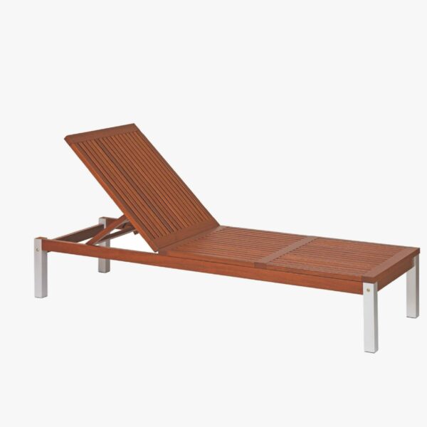 Chaise Longue for Pool with Jatobá Wood and Aluminum - Fitt