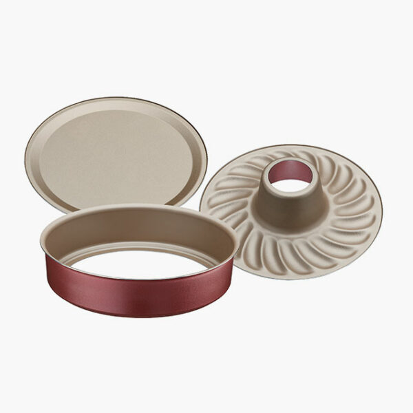 Red Baking Mold with Removable Bottom Non Stick