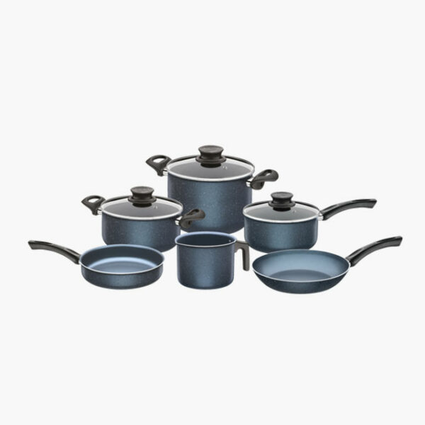 Blue 9 Pcs Cookware Set Non Stick with 26 cm Deep Stock Pot Included!!