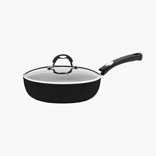 24 cm Frying Pan With Glass Lid Silicone Handle
