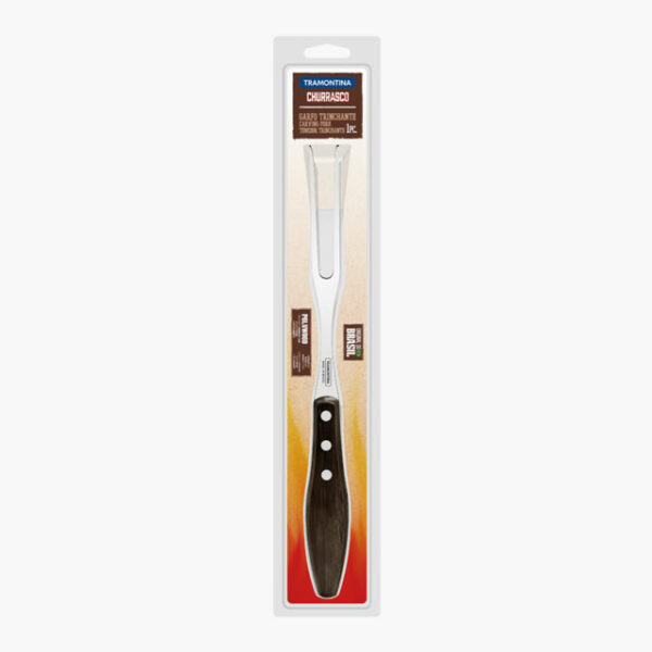 Tramontina Churrasco Carving Fork with Stainless-Steel Blade and Treated Red Polywood Handle