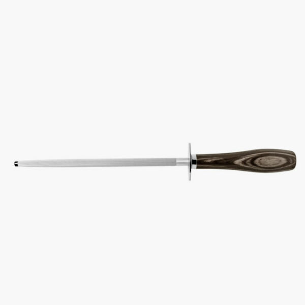 Tramontina Churrasco 8 Inches Grooved Sharpener with Chrome-plated Carbon Steel Rod and Treated Brown Polywood Handle