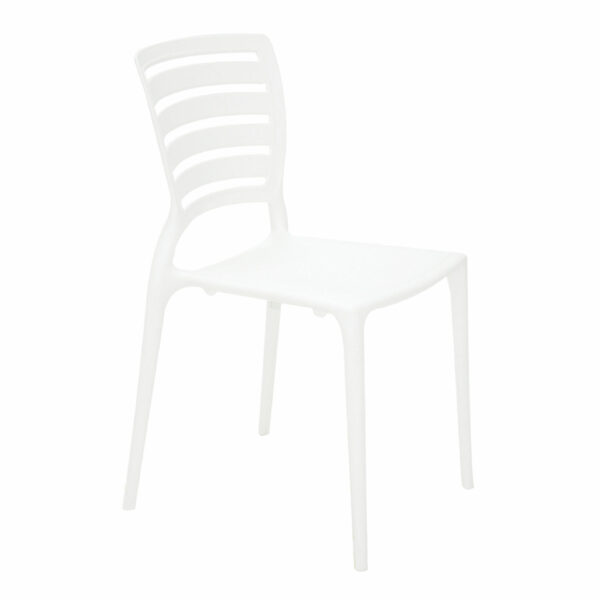 Sofia Chair Horiz Backrest White
