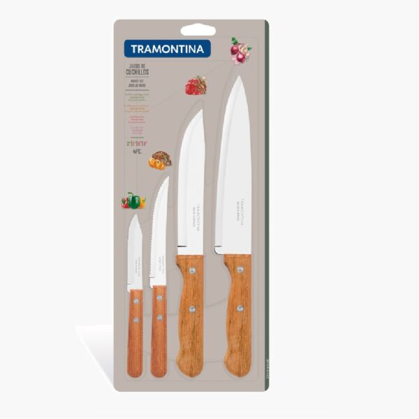 4 pcs Knife Set with Wooden Handle