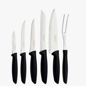 Tramontina Plenus 6 Pieces Knife Set with Stainless Steel Blade and Black Polypropylene Handle