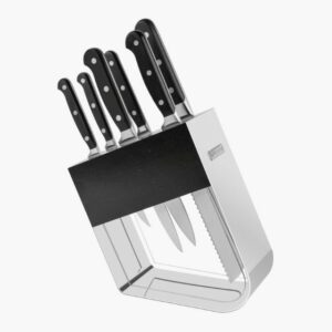 Tramontina Century 7 Pieces Knife and Block Set with Stainless Steel Blade and Black Polycarbonate Handle