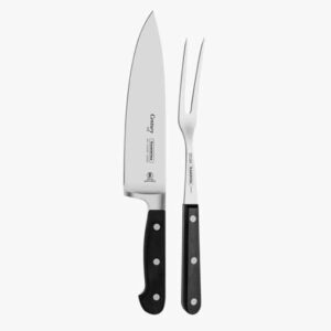 Tramontina Century 2 Pieces Stainless Steel Carving Set with Black Polycarbonate Handles