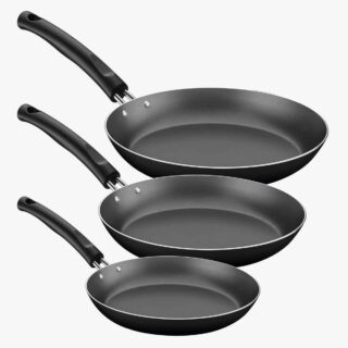 3 pcs Aluminum frying pan set with internal Starflon T1 non-stick coating