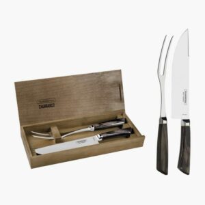 2 pcs Carving Set-8 inches Knife, 32 cm Carving Fork and Wooden Box