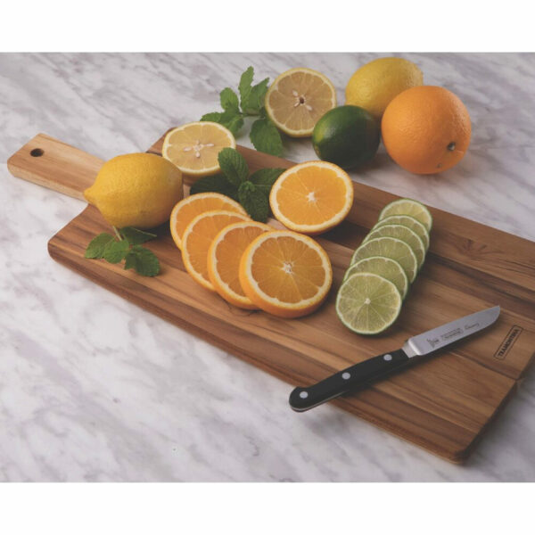 Tramontina Kitchen 30x15 cm Teak Wood Rectangular Cutting Board with Handle with Vegetable Oil Finish