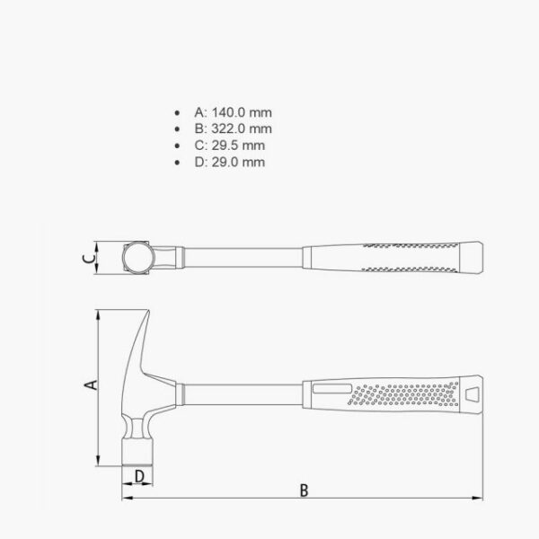 16 oz Framing Hammer Tubular Steel Handle  32