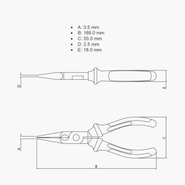 6 inches 1000 V Insulated Snipe Nose Pliers