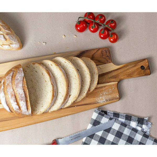 Tramontina 48x19cm Teak Wood Bread Board with Handle with Mineral Oil Finish