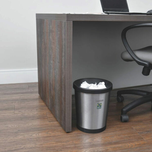 12L stainless steel paper trash bin with a Scotch-Brite finish