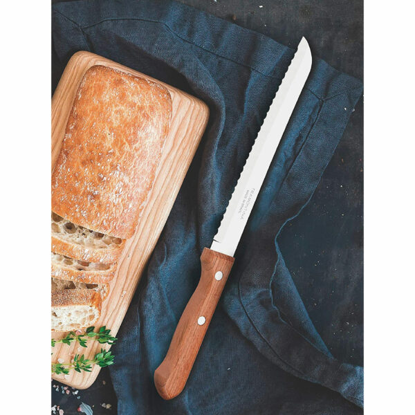 Tramontina Dynamic 8 Inches Bread Knife with Stainless Steel Blade and Natural Wood Handle