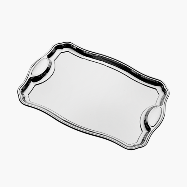 Rectangular Tray 34 cm with Handle Made of Stainless Steel Mirror Polish