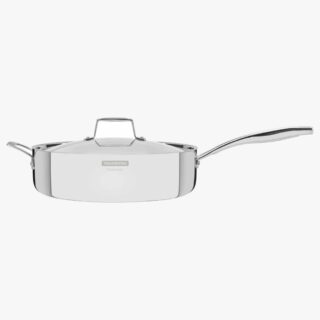 Grano 30 cm 5.6 L stainless steel frying pan with tri-ply body, lid and long handle