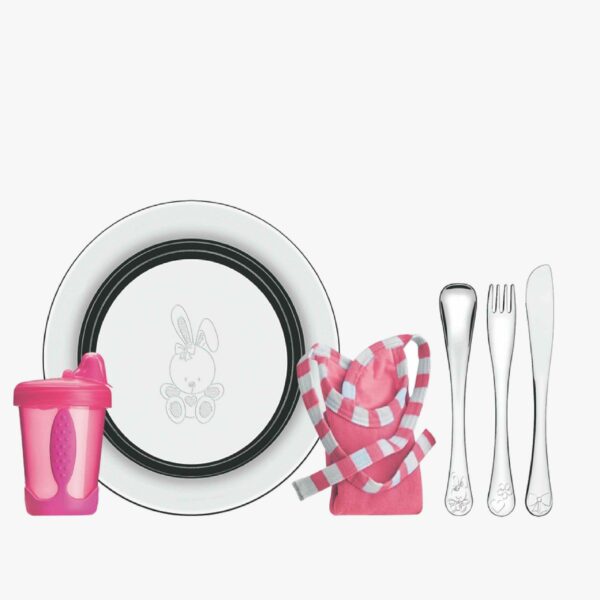 Tramontina Le Petit pink stainless steel children's meal set, 6 pc set