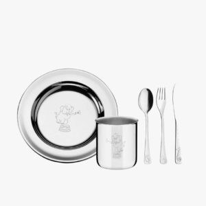 Tramontina\'s Baby Friends 5-piece stainless steel infant meal set