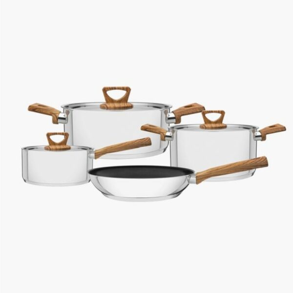 7 pcs Cookware Set Stainless Steel All Pots with Non Stick