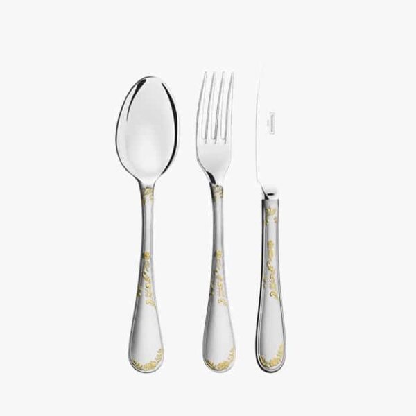 Luxury Flatware Collection 101 pcs 18/10 Stainless Steel 24k Gold Details