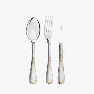 Luxury Flatware Collection 76 pcs 18/10 Stainless Steel 24k Gold Details