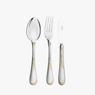 Luxury Flatware Collection 76 pcs 18/10 Stainless Steel 24k Gold Details