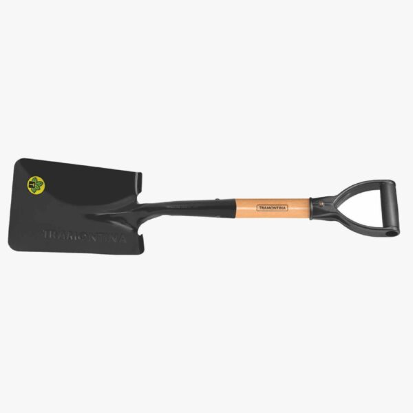 Small square mouth shovel, with 45 cm wood handle