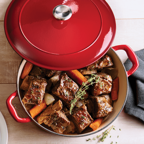 5.5 Qt Enameled Cast-Iron Series 1000 Covered Round Dutch Oven