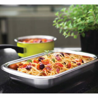 3 pcs Stainless Steel Serving Set with 34 cm Roasting and Baking Pan