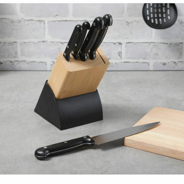 Tramontina Ultracorte 6 Pieces Knife and Block Set with Stainless Steel Blade and Black Polypropylene Handle