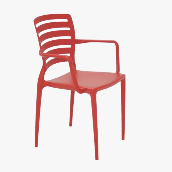 Sofia Chair Red in Polypropylene and Fiberglass