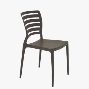 Sofia Chair Brown in Polypropylene and Fiberglass